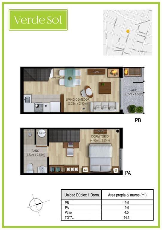 Apartamento en venta de 1 dormitorio en Brazo Oriental