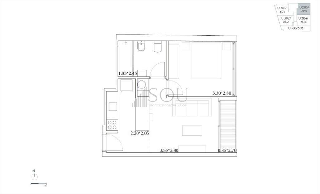 VENTA APARTAMENTO 1 DORMITORIO EN CORDÓN