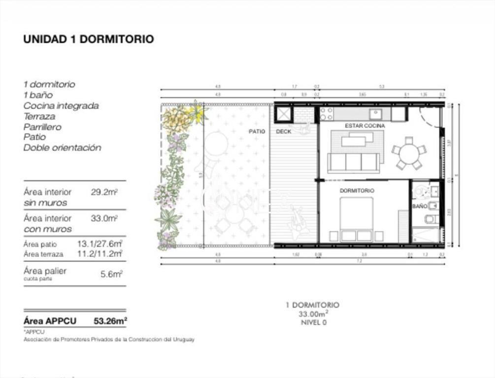 Venta monoambiente con división , balcón con parrillero y