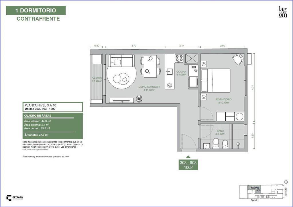 Apartamento de un dormitorio en venta en Cordón - 403