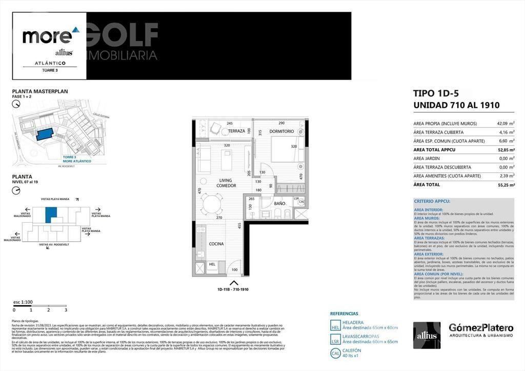 Venta de apartamento de 1 dormitorio en Punta del Este