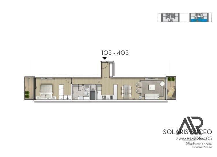 Apartamento en venta de 1 dormitorio en Buceo