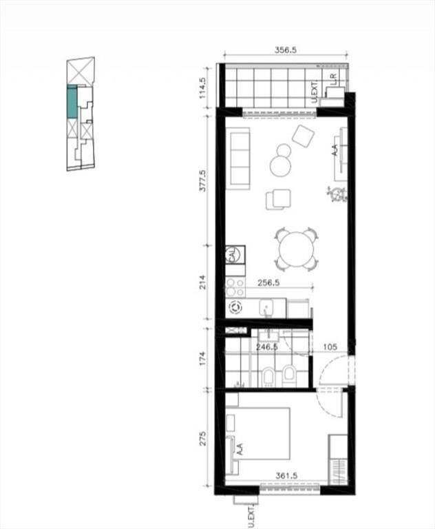 Venta apartamento 1 dormitorio en Cordón