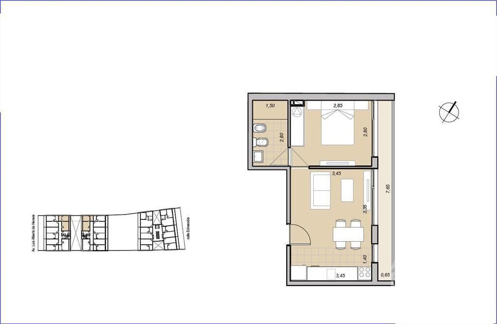 Apartamento de un dormitorio en alquiler en La Blanqueada -