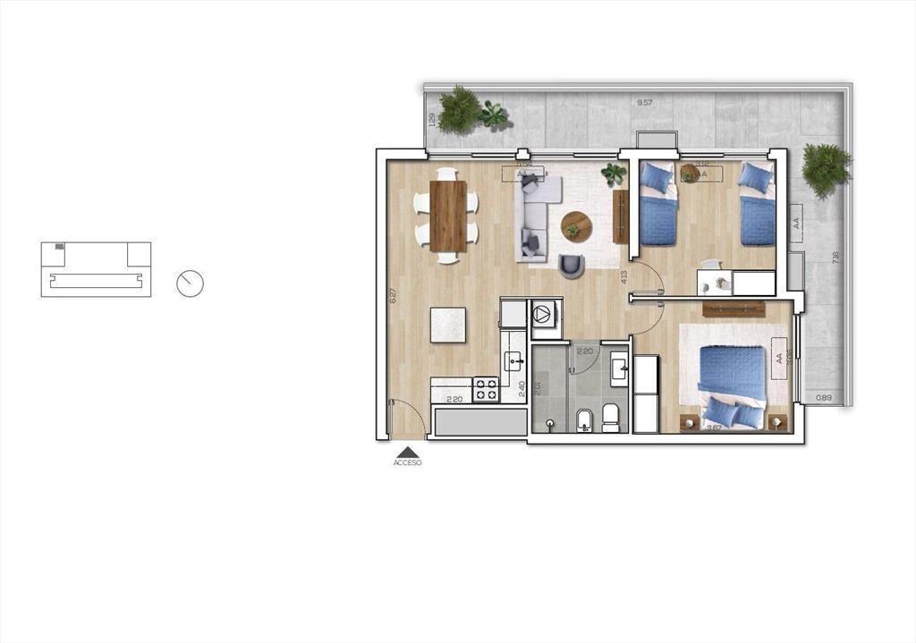 Venta apartamento dos dormitorios en Capurro - 3101b
