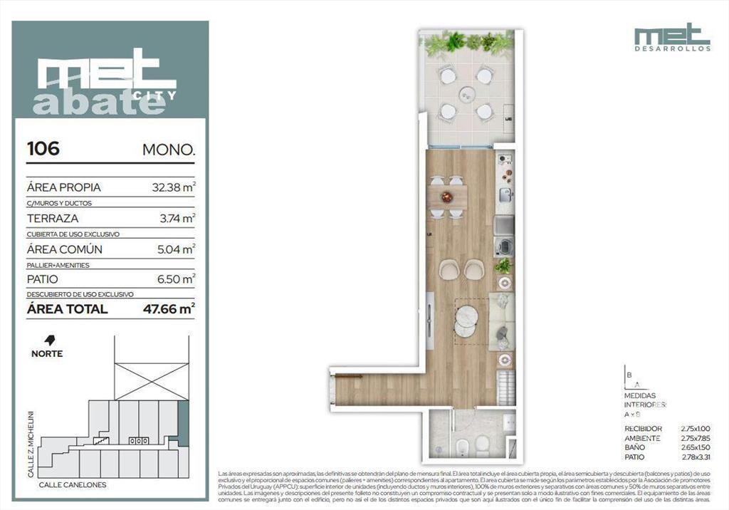 Venta Apartamento Monoambiente - Barrio Sur