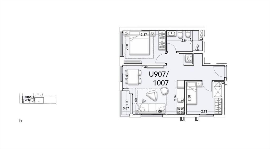 Apartamento de 2 dormitorios venta en Tres Cruces
