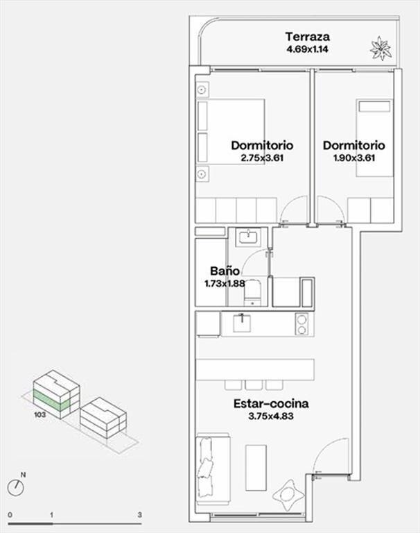 Venta Apartamento 2 dormitorios Malvin con terraza