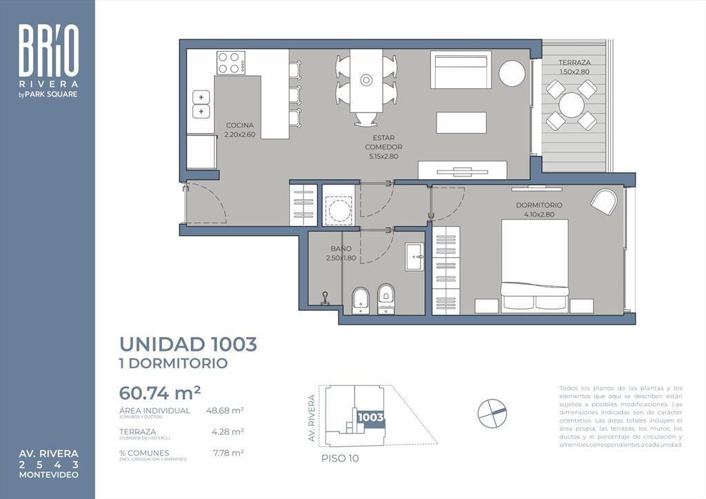Venta Apartamento 1 Dormitorio en Pocitos