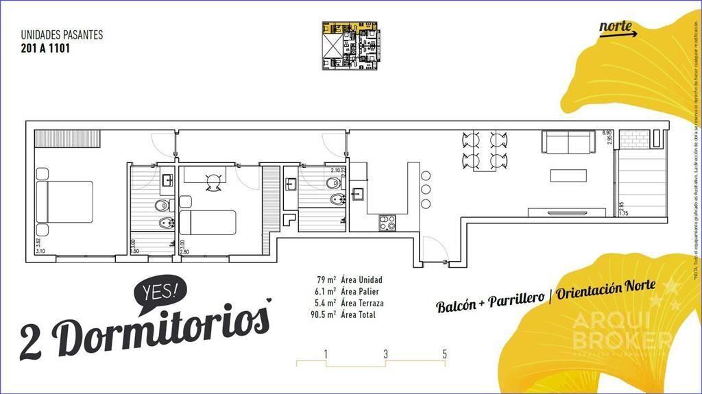 Apartamento de dos dormitorios en venta en Parque Rodó - 30