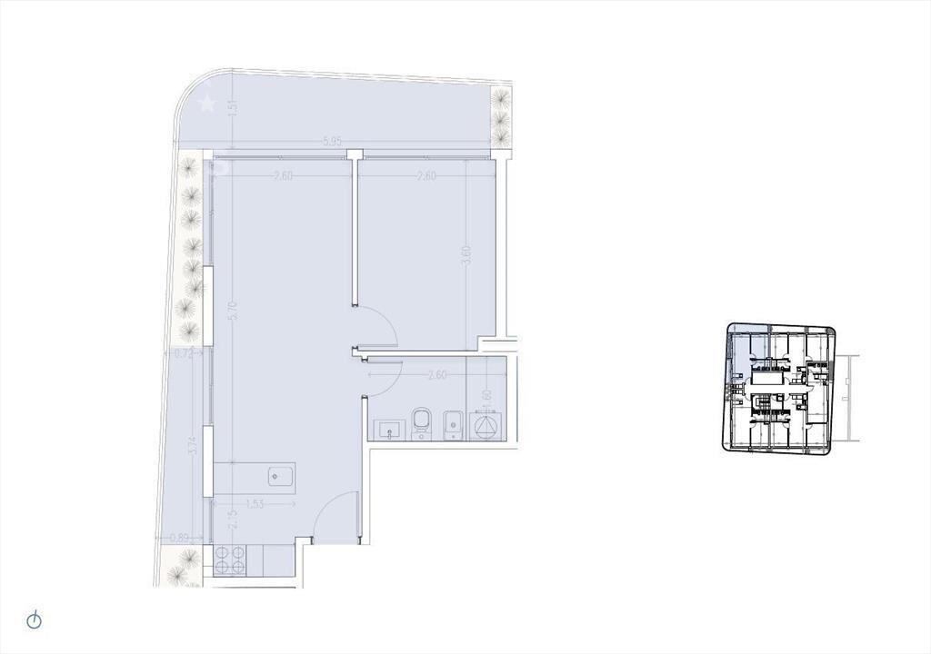 Apartamento de un dormitorio en venta en Palermo -1305