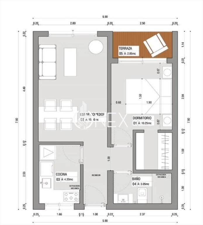 Venta apartamento en desarrollo de un dormitorio Betania IV