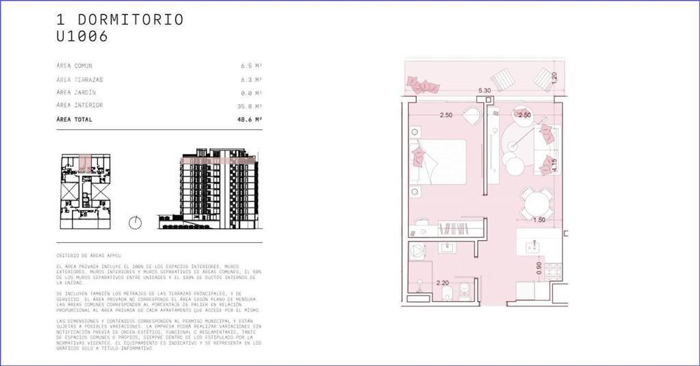 Apartamento de un dormitorio en venta en Cordón - 1006