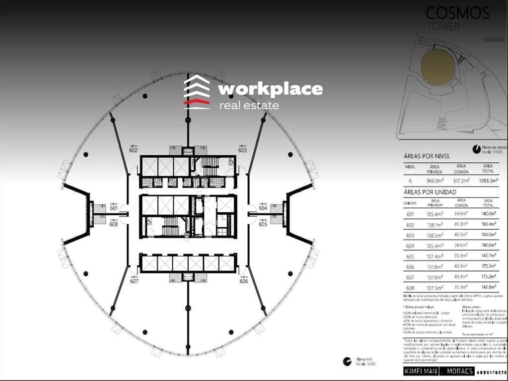 ALQUILER OFICINA COSMOS TOWER / DF BUCEO CON 4.000M2 DE AME