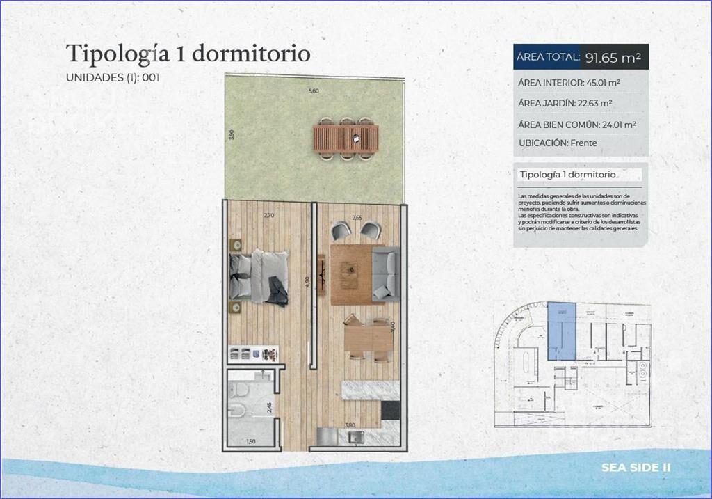 Apartamento de un dormitorio en venta en Pocitos Nuevo - 00