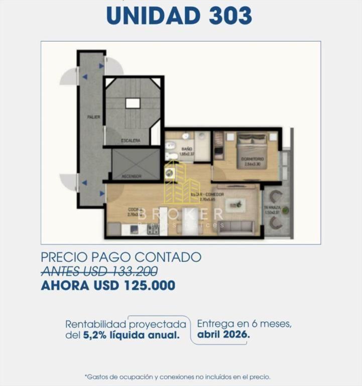 Venta Apartamento de 1 dormitorio en Centro,