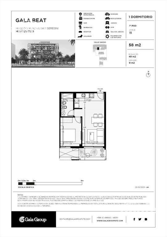 Venta apartamento 1 dormitorio en Cordón