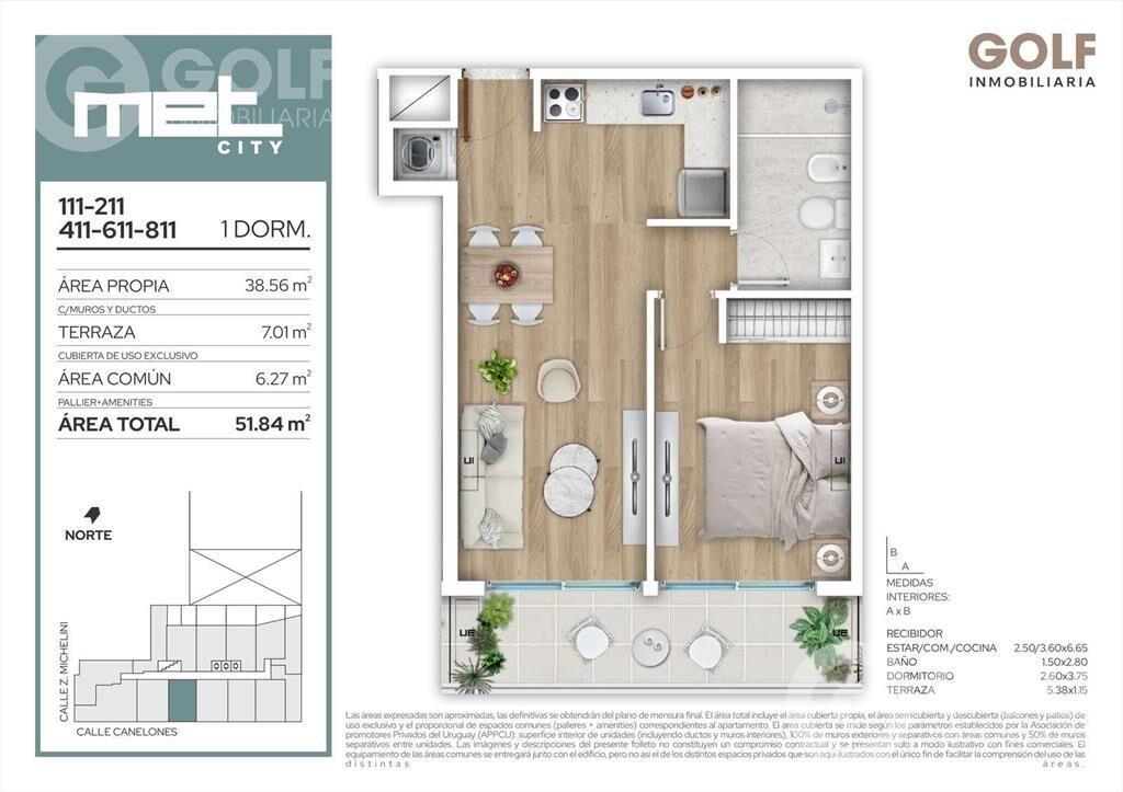 Venta apartamento 1 dormitorio en el Centro