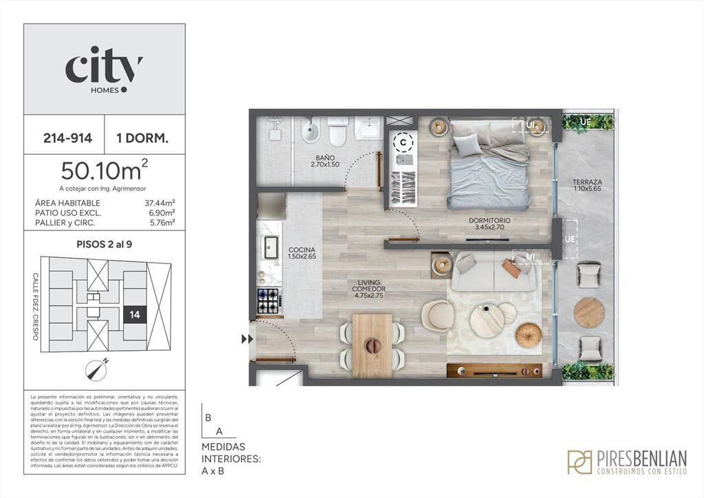 Venta Apartamento 1 Dormitorio en Cordón