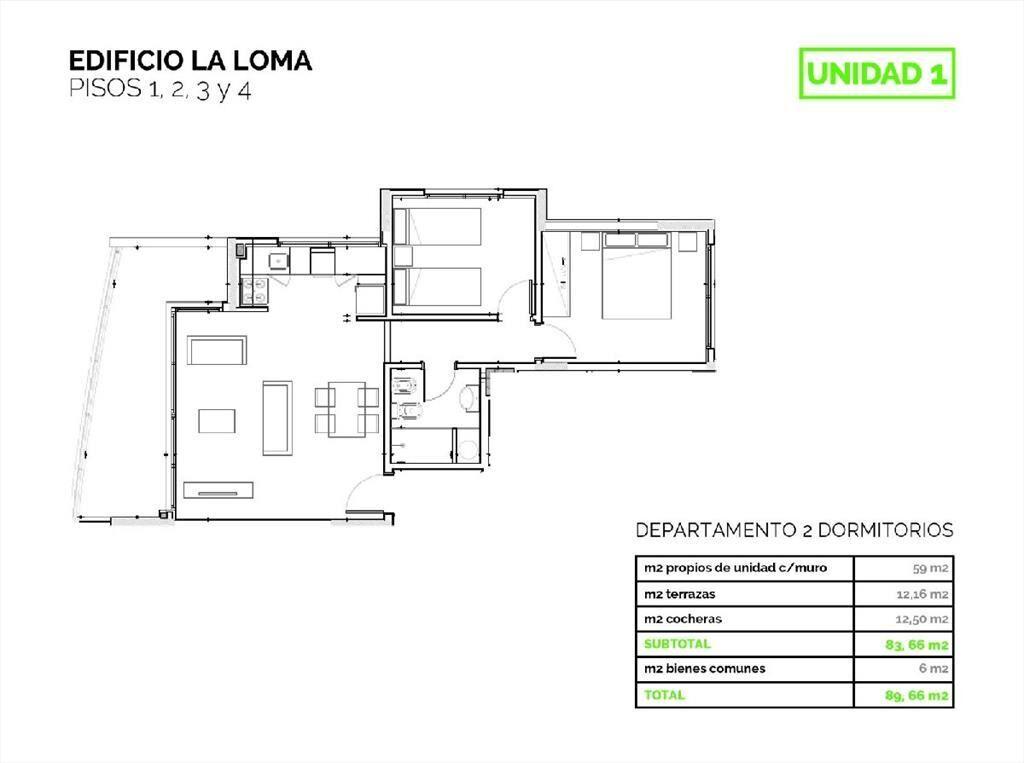 VENTA APARTAMENTO 2 DORMITORIOS EDIFICIO LA LOMA MALDONADO