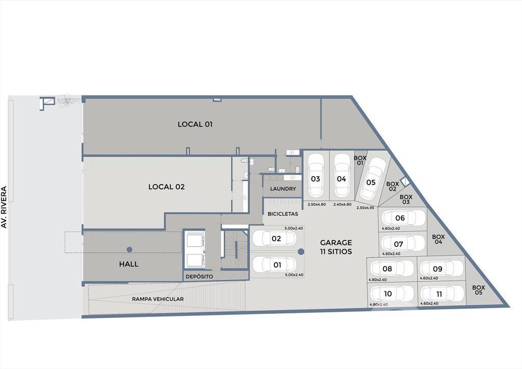 Venta de apartamento de 1 dormitorio con terraza en Pocitos