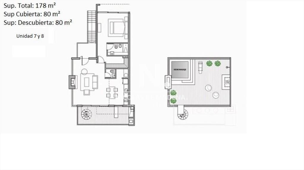 Apartamento de 1 dormitorio en venta, terraza con