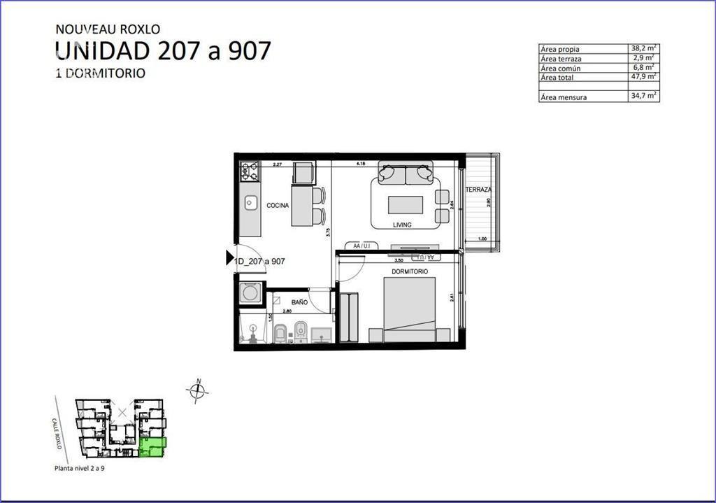 Apartamento de un dormitorio en venta en Cordón - 207