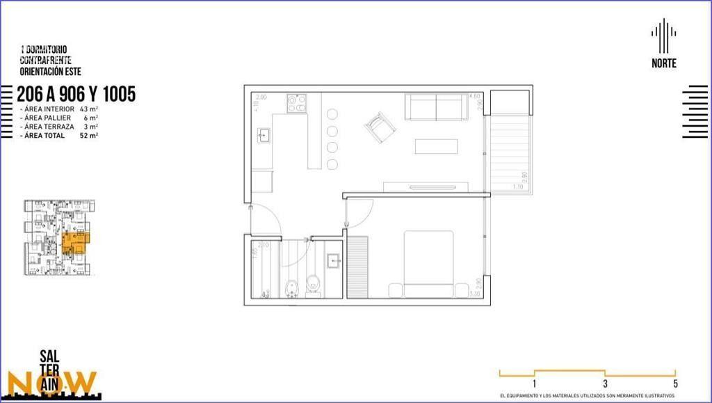 Apartamento de un dormitorio en venta en Cordón - 306