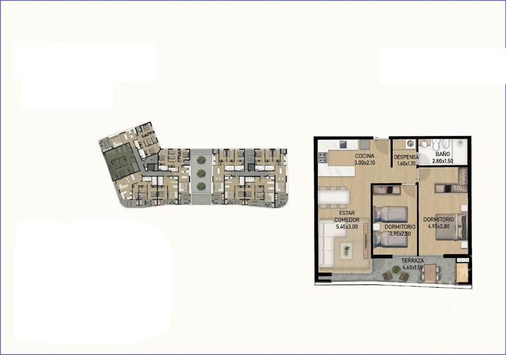 Apartamento de dos dormitorios en venta en Ciudad de la Cos