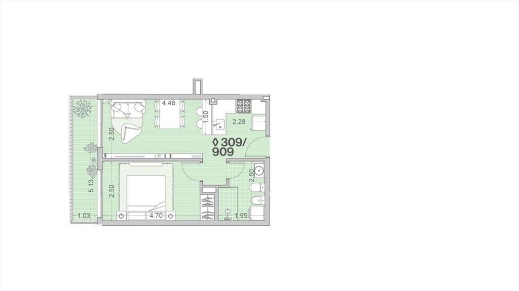 Venta apartamento un dormitorio en Palermo - 809