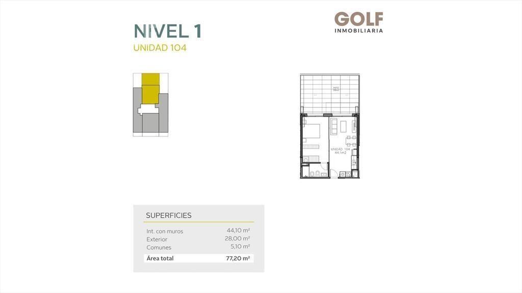 Venta apartamento de 1 dormitorio en el Centro