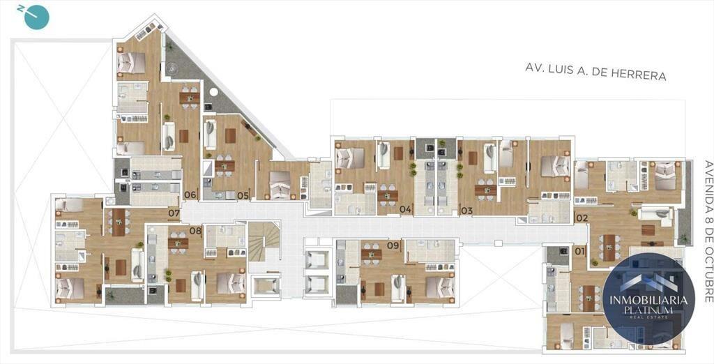 Apartamento en venta 2 Dormitorios, Av. 8 de octubre y L...
