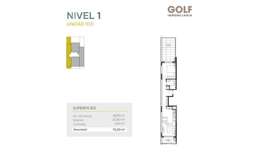 Venta apartamento de 1 dormitorio en el Centro