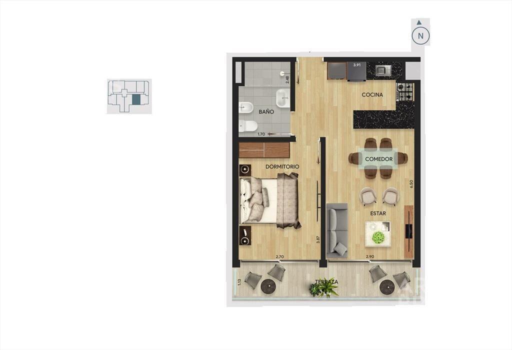 Apartamento de un dormitorio en venta en Parque Batlle - 11