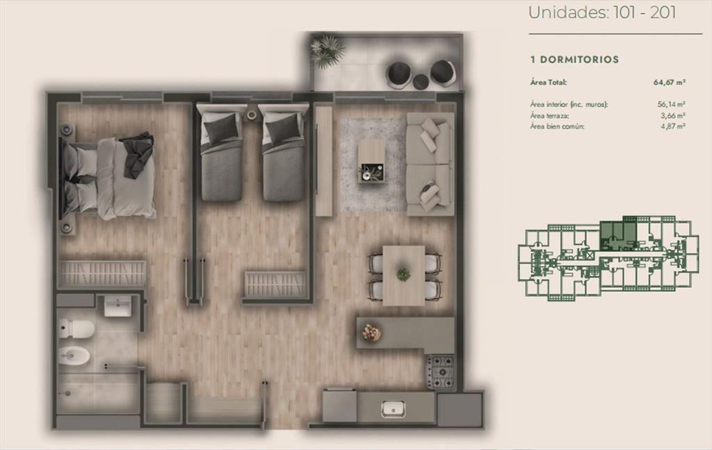 Venta, apartamento de 2 dormitorios, Prado en Pozo