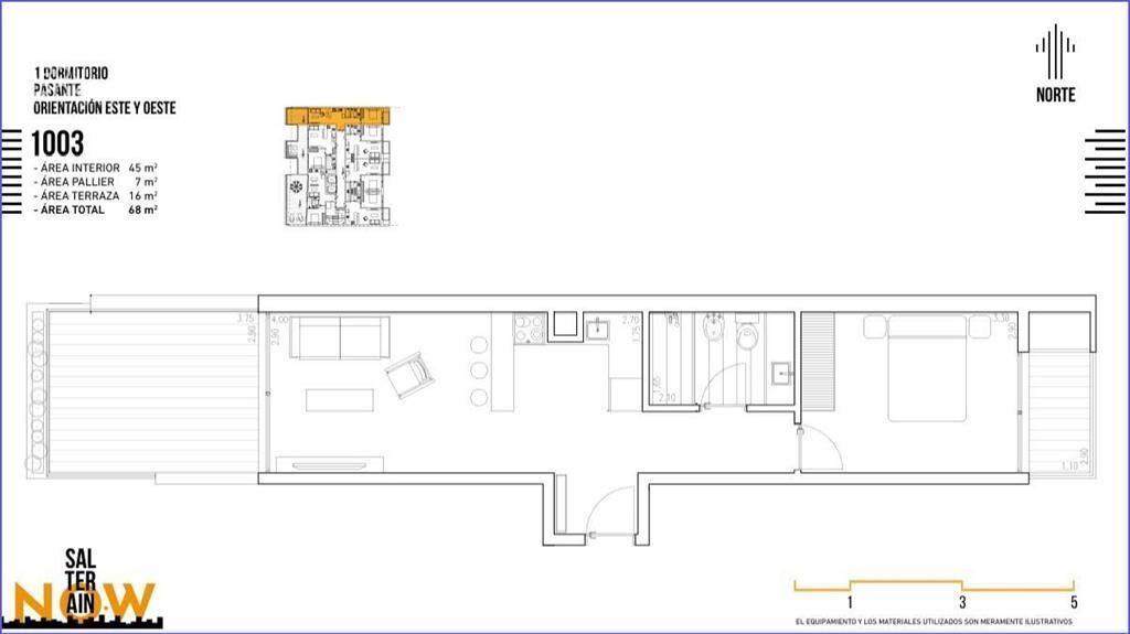 Apartamento penthouse de un dormitorio en venta en Cordón -