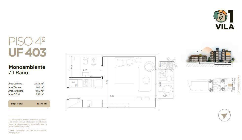 Venta apartamento monoambiente en Parque Batlle - 403