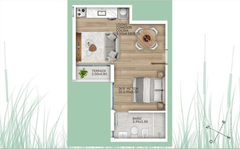 Venta apartamento monoambiente en La Blanqueada 1004