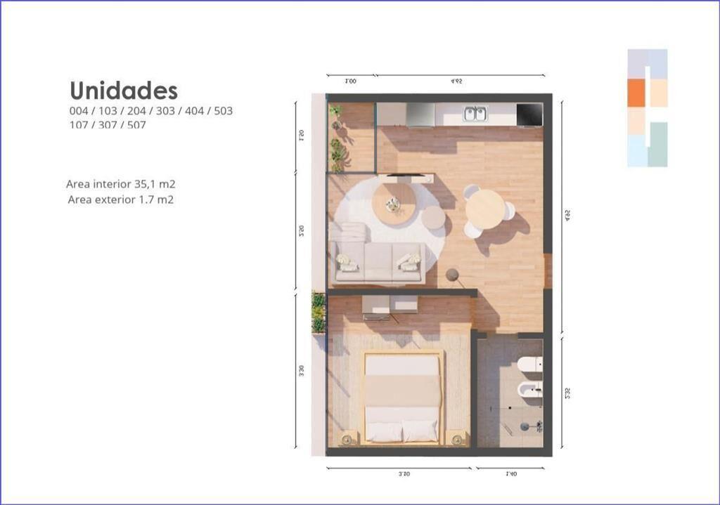 Apartamento de un dormitorio en venta en Playa Mansa - 503