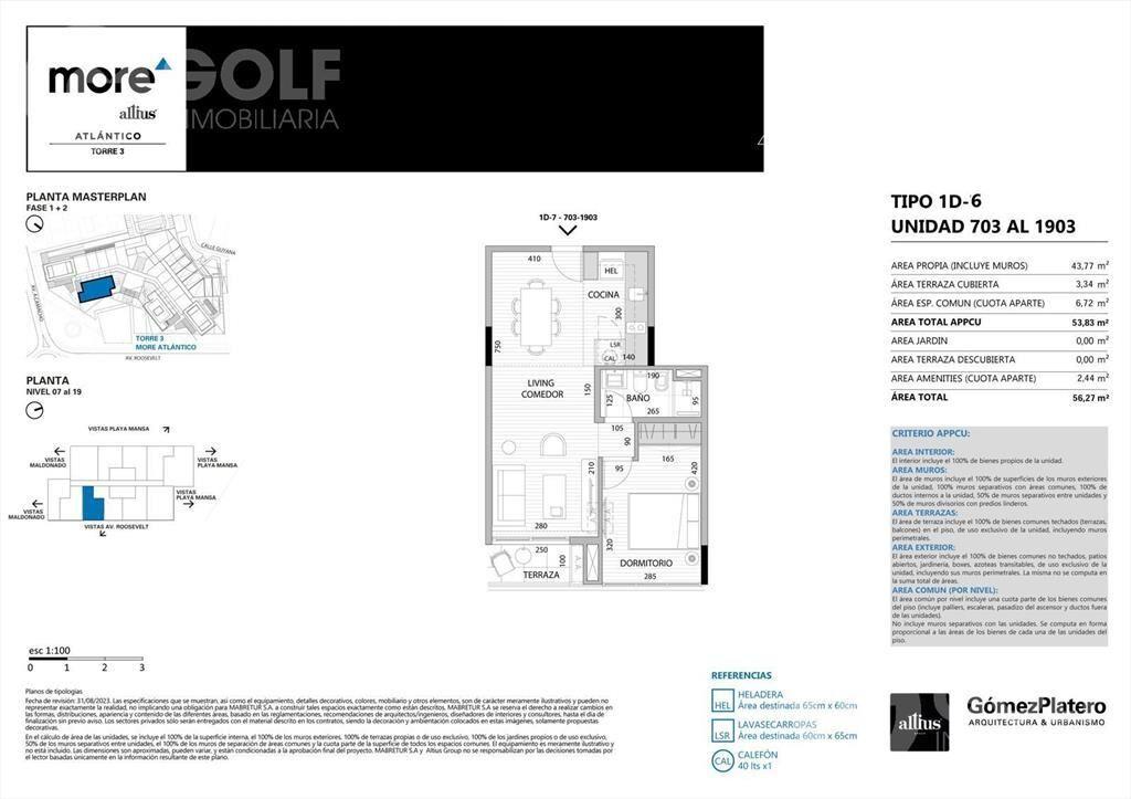 Venta de apartamento de 1 dormitorio en Punta del este