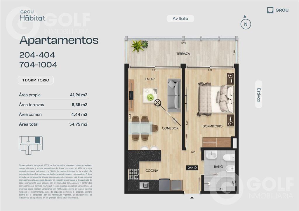 Venta de apartamento 1 dormitorio en Parque Batlle