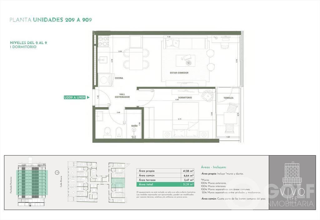 VENTA DE APARTAMENTO DE 1 DORMITORIO EN CORDON