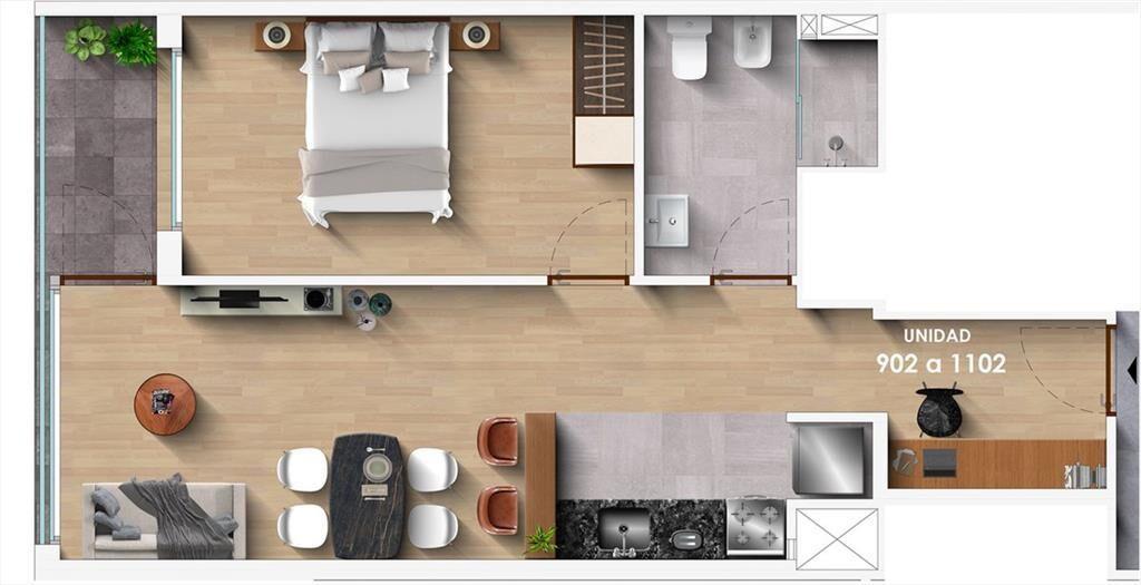 Venta Apartamento 1 dormitorio con terraza Parque Batlle Om