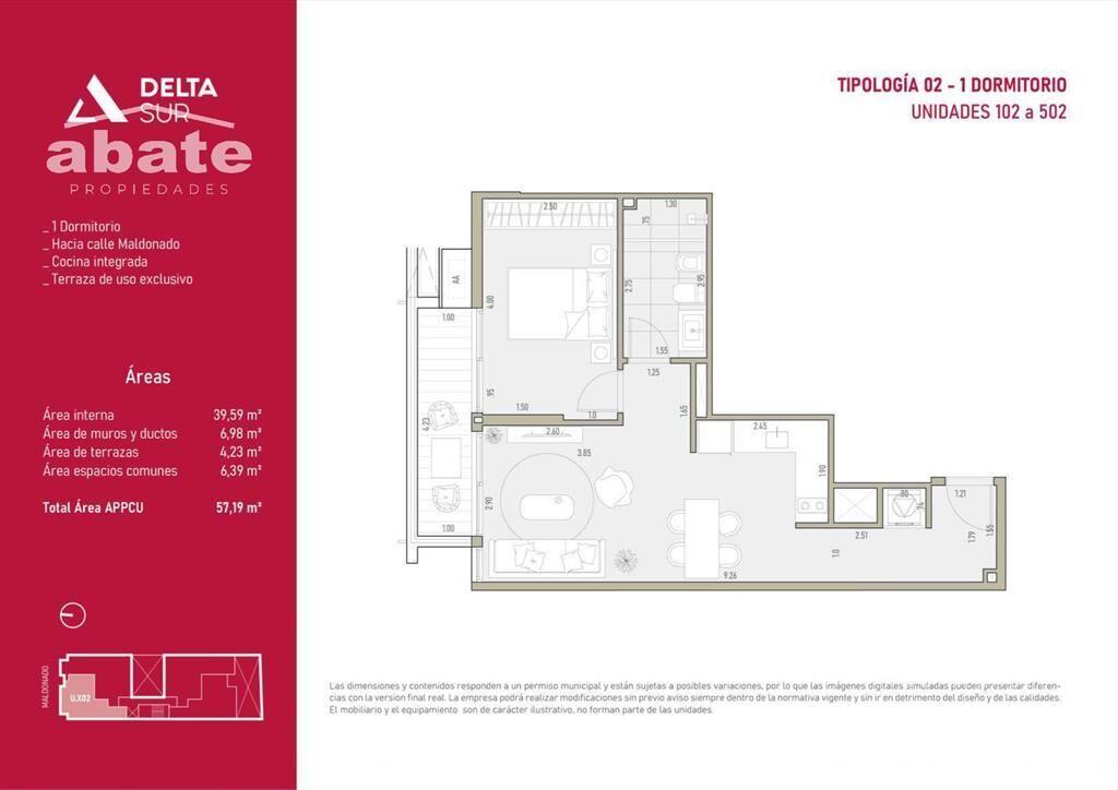 Venta apartamento un dormitorio en Barrio Sur