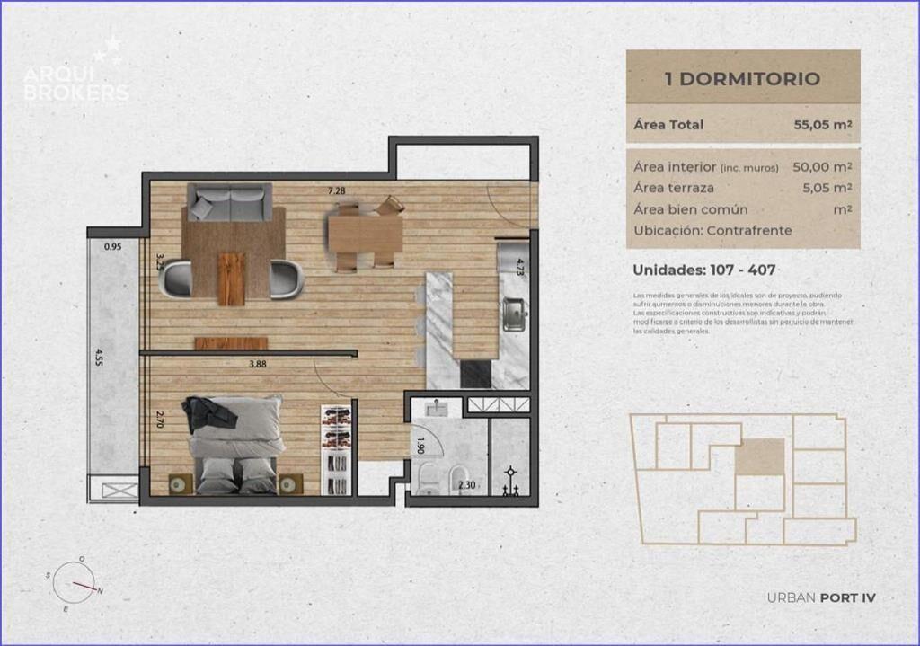 Apartamento de un dormitorio en venta en Pocitos Nuevo - 10