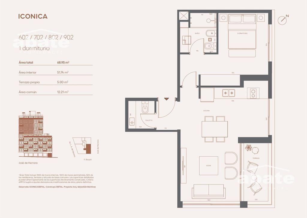 Venta apartamento 1 dormitorio en Pocitos Nuevo