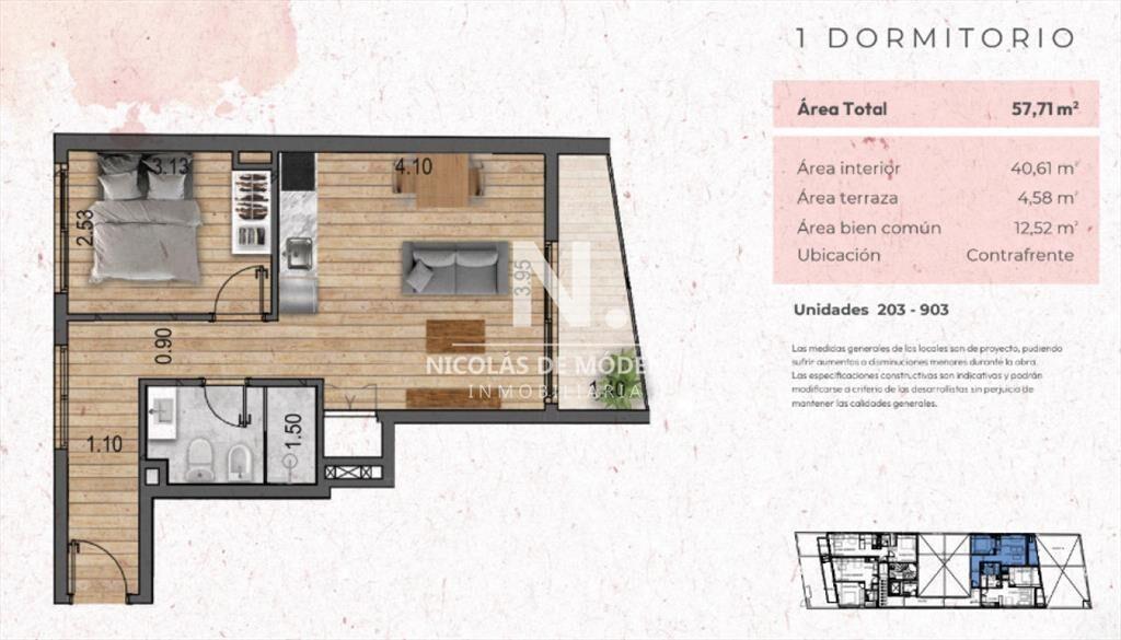Venta Apartamento de 1 Dormitorio en Construcción en Poci