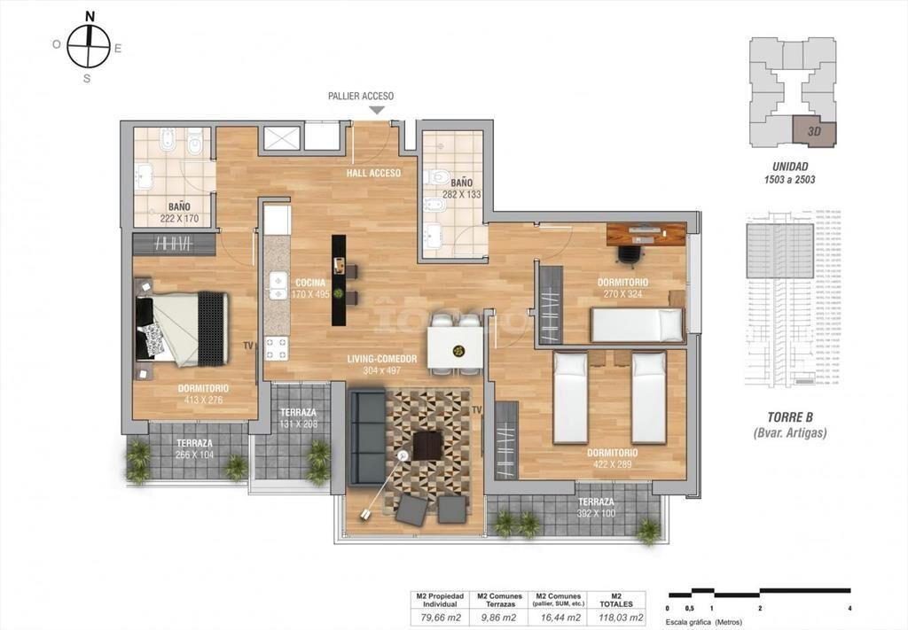 APARTAMENTO EN ALQUILER DE 3 DORMITORIOS Y 2 BAÑOS EN TORR