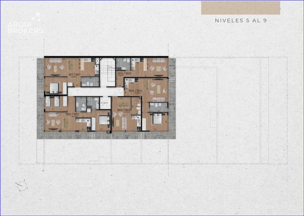 Apartamento de un dormitorio en venta en Pocitos - 804