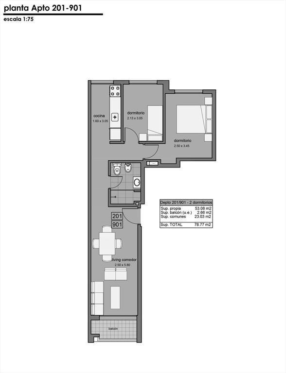 Venta Apartamento 2 dormitorios en el Centro